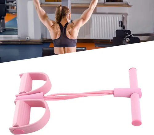 Vista 4 de Banda de resistencia de pedal, 4 tubos elásticos de tracción de cuerda de entrenamiento para yoga, fisicoculturismo, expansor para abdomen, cintura