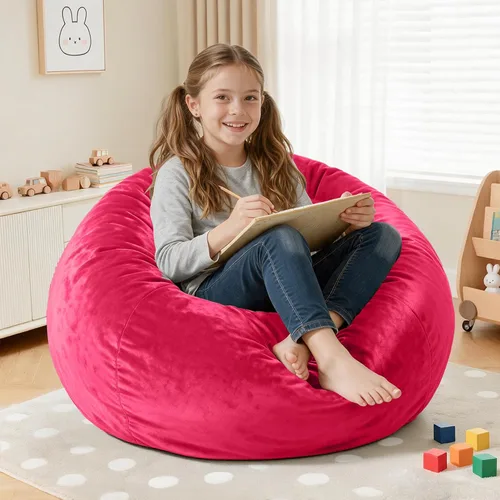 Vista 53 de Silla Puf de 2 Pies con Funda de Terciopelo Ultra Suave Sofá Puf con Espuma con Memoria Sillas Puf de Tamaño Grande Sofá Perezoso para Dormitorio