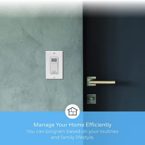 Vista 4 de Honeywell Home RPLS730B1000/U RPLS730B1000 7-Day Programmable Light Switch Timer, White