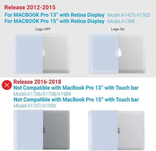 Vista 126 de IBENZER - Compatible con Funda para MacBook Pro de 13 Pulgadas 2015 2014 2013 Finales 2012 A1502 A1425, Carcasa Rígida con Cubierta para Teclado