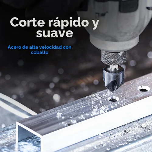 Vista 4 de toolant Broca Avellanadora de Cobalto Noir-Ti de 1/2" (Pro), Recubierta con Nitruro de Aluminio y Titanio con Vástago Hexagonal de Cambio Rápido