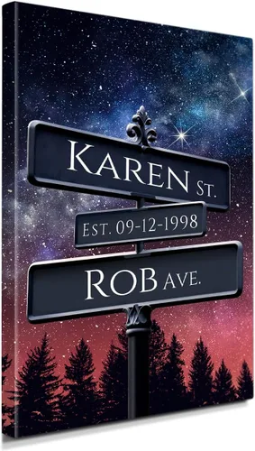 Vista 59 de IPIC - Personalized Framed Canvas with Custom Street Sign in Boston Personalized Street Signs with Names, Custom Canvas Print, Boston Sunset