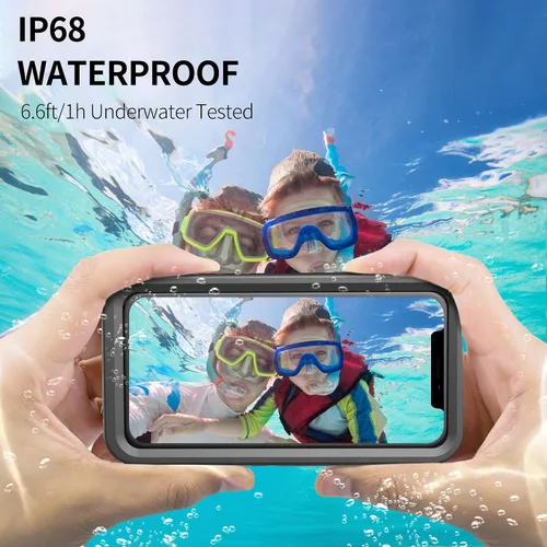 Vista 3 de SPORTLINK Funda impermeable para iPhone XR, protector de pantalla integrado a prueba de golpes, resistente al polvo, protección militar, resistente