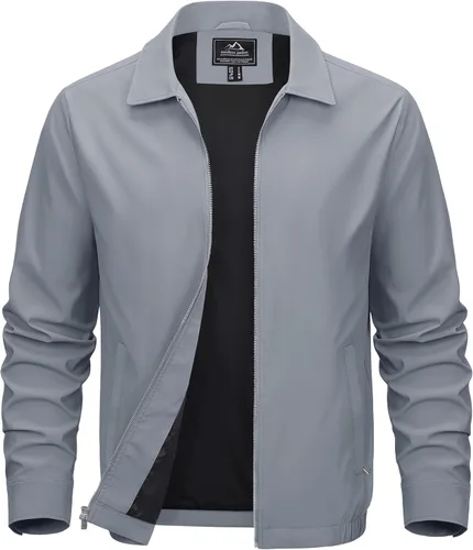 Vista 15 de MAGCOMSEN Chaquetas Ligeras para Hombre con Cremallera Completa Abrigo Ligero Chaqueta de Cuello Extendido Chaqueta Cortavientos Casual