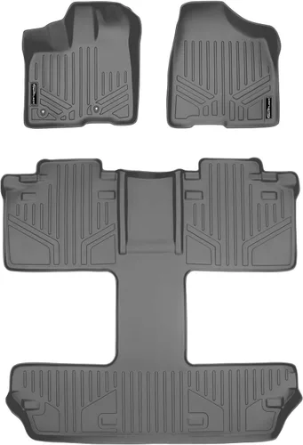 Vista 30 de MAXLINER - Juego de tapetes de piso de ajuste personalizado de 3 filas para Toyota Sienna 2011-2012