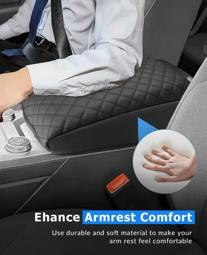 Vista 4 de INTGET Funda para consola central Volkswagen/VW Atlas 2025 2024, funda de cojín para reposabrazos, cubierta de consola central, protector de tapa