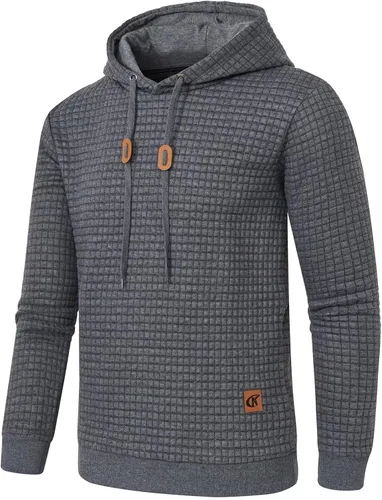 Vista 2 de YuKaiChen - Sudadera casual sin botones con capucha de manga larga para hombres