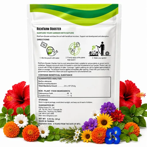 Vista 8 de RichFarm Booster, polvo orgánico para la condición del suelo, estimulador de raíces para plantas de interior, funciona con cualquier fertilizante
