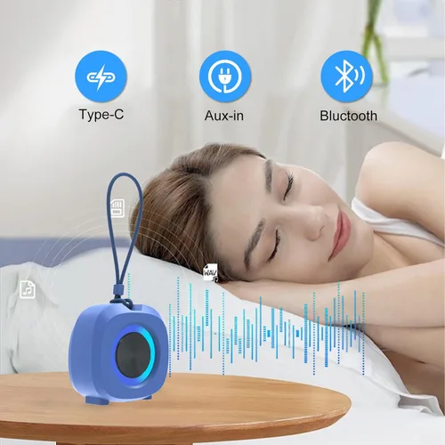 Vista 5 de WUIUHOU - Altavoces Bluetooth portátiles, luces RGB, altavoces TWS, mini altavoz inalámbrico impermeable IPX5 con sonido estéreo fuerte, 15 horas