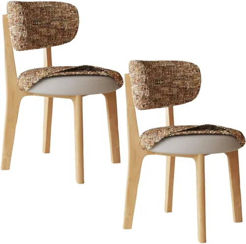 Vista 14 de YVYKFZD Solid Wood Dining Chairs, Armless Dining Room Chair Set, Upholstered Kitchen Chairs, Living Room Chair with Removable Fabric Seat Cushion