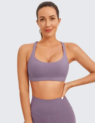 Vista 2 de CRZ YOGA Brasier para deportes de bajo impacto para mujer con tirantes sin varillas acolchado Yoga Bra Tops