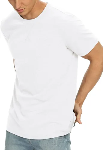 Vista 24 de NITAGUT Camiseta clásica de algodón para hombre con cuello redondo