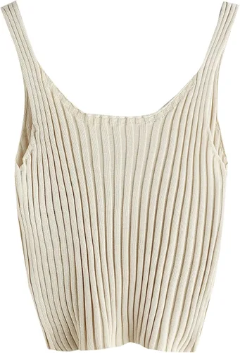 Vista 2 de SweatyRocks - Camiseta de tirantes para mujer, ajustada, tipo chaleco, sin mangas, acanalada