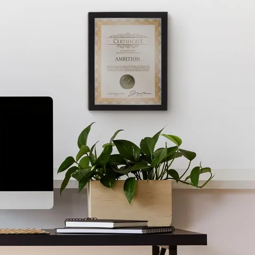 Vista 8 de MELANNCO - Marco de diploma de 8.5 x 11 pulgadas, marco de certificado negro para grados, premios y documentos, ganchos de dientes de sierra