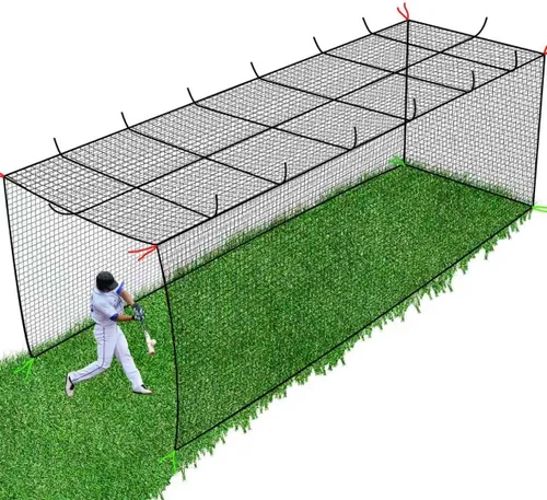 Vista 8 de Baseball Batting Cage Nets-20/35FT Baseball Training Cage Net for Backyard Portable Softball Practice Hitting Cage with Carry Bag for Batting