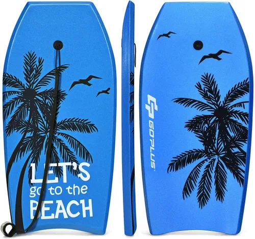 Vista 16 de Goplus Tabla de cuerpo ligera de 41/37/33 pulgadas para playa, tabla de surf con núcleo EPS, cubierta XPE, parte inferior lisa de HDPE, correa
