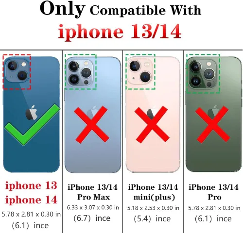 Vista 2 de Funda para iPhone 13 con protector de pantalla HD, soporte giratorio de grado militar de 360° (resistente) a prueba de golpes para iPhone 13/14