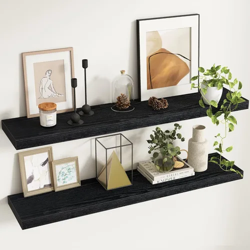 Vista 62 de Fun Memories Estantes flotantes – Estante de pared de 9.3 pulgadas de profundidad para decoración y almacenamiento – Estantería de exhibición