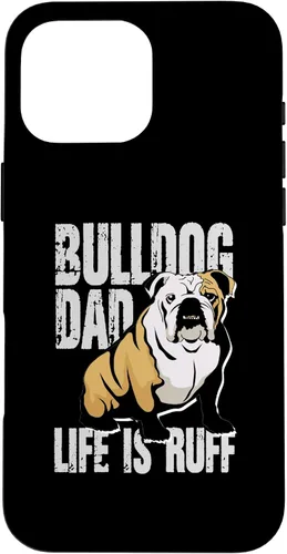 Vista 18 de iPhone 12 mini Bulldog Dad Life Is Ruff Funda propietaria de Bulldog Inglés