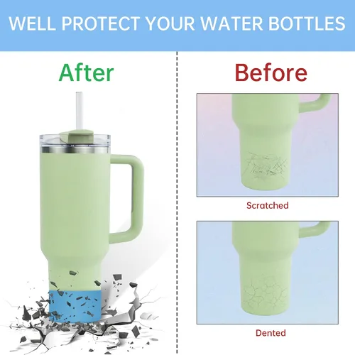 Vista 7 de 1 bota de silicona para vaso Stanley Quencher de 40 onzas, funda de silicona para Stanley IceFlow de 20 onzas y 30 onzas, accesorios de copa