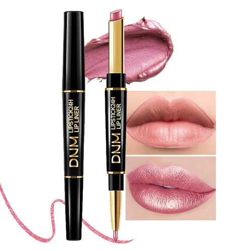Vista 49 de evpct Juego de 1 lápiz labial y delineador de labios rojo rubí para mujer, kit mate con delineador de labios, manchas de labios duraderas