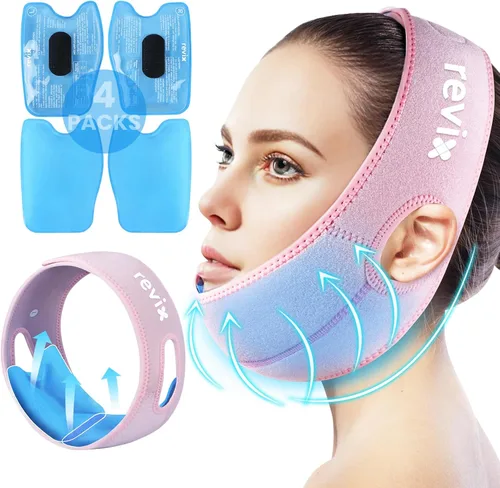 Vista 7 de REVIX Wisdom Teeth - Bolsa de hielo para la cabeza con bolsa de hielo de mandíbula de costura 3D para cirugía oral facial, alivio del dolor