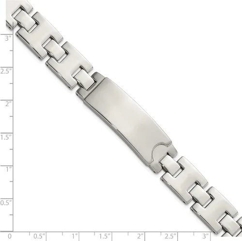 Vista 3 de Chisel Pulsera de placa de identificación pulida de acero inoxidable, Acero inoxidable