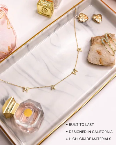 Vista 5 de Benevolence LA Mama Necklace Dainty Necklace 14k Gold Dipped Necklaces For Women Valentines Day Gifts for Mom 14 Gold Necklace Mothers Necklace