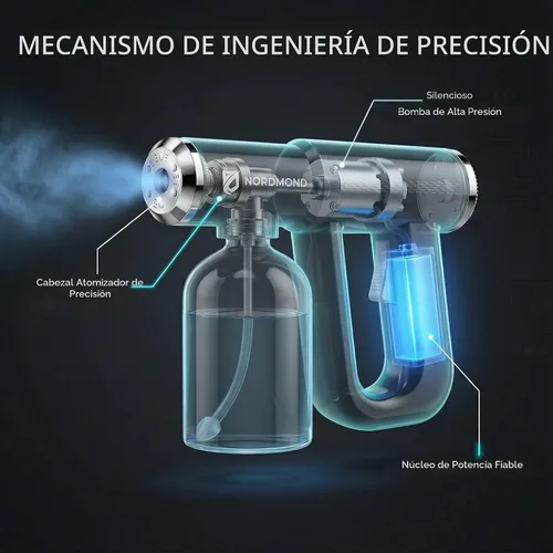 Vista 3 de La máquina de nebulización desinfectante original – Pulverizador desinfectante profesional – Atomizador ULV y pistola de vapor nano – Pistola