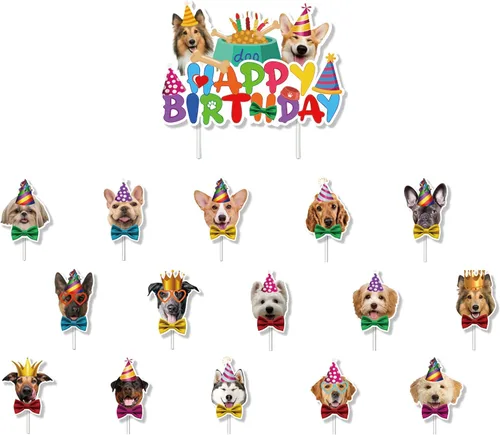 Vista 6 de TSJ 16 adornos para cupcakes de gato, decoración de pastel de cumpleaños para gatos, decoración de fiesta temática de gatitos, palitos para pastel