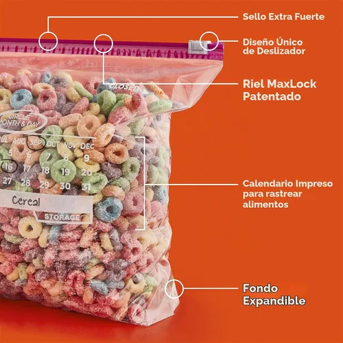 Vista 3 de Hefty Slider - Bolsas de almacenamiento para calendario, tamaño de galón, 30 unidades (paquete de 4), 120 en total Bulk Pack, Gallon Plastic Bags