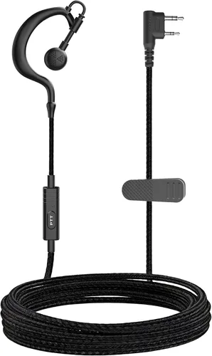Vista 7 de SAMCOM - Auricular transparente para walkie talkie con tubo de aire transparente Manos Libres Cómoda Vigilancia Oído Pieza Con Micrófono Micrófono