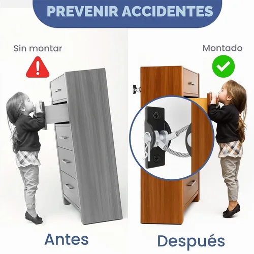 Vista 2 de Anclajes de muebles para prueba de bebés, anclajes de espejo de pared anti