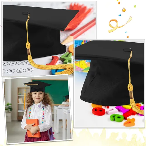 Vista 5 de Janmercy 12 Pcs Kindergarten Graduation Cap with Tassel Graduation Stole Set for Kids Kindergarten Grad Graduation