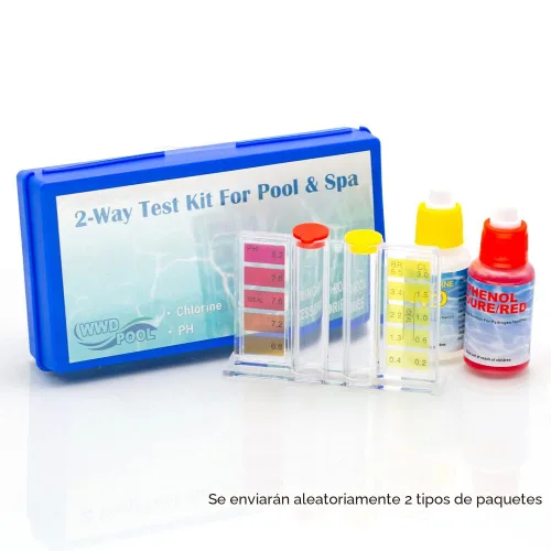 Vista 3 de Kit de prueba química de agua de spa de piscina para prueba de cloro y pH (kit de prueba de 2 vías)