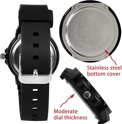 Vista 5 de Reloj analógico para niños, resistente al agua, para enseñar el tiempo, para niños y niñas, correa suave para aprender