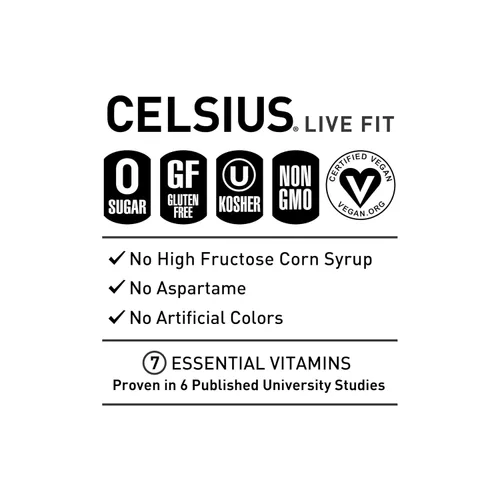 Vista 4 de CELSIUS® Zero Sugar Energy Drink & Powder Stick - Paquete en barra de color naranja