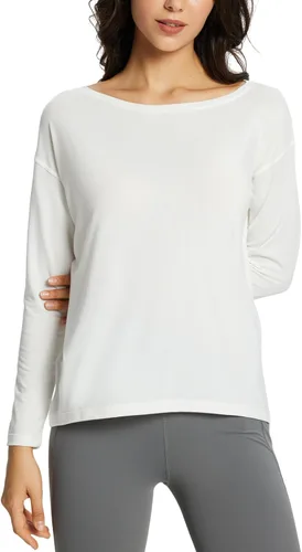 Vista 6 de baleaf Camisetas de entrenamiento de manga larga para mujer, ajuste holgado, secado rápido, atlético, suave