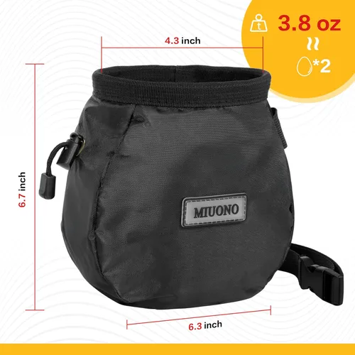 Vista 4 de Chalk Bag for Rock Climbing, Climbing Chalk Bag Brush Loop and Zippered Pocket for Bouldering, Gym, Cross Fit, Weight Lifting, Disc Golf