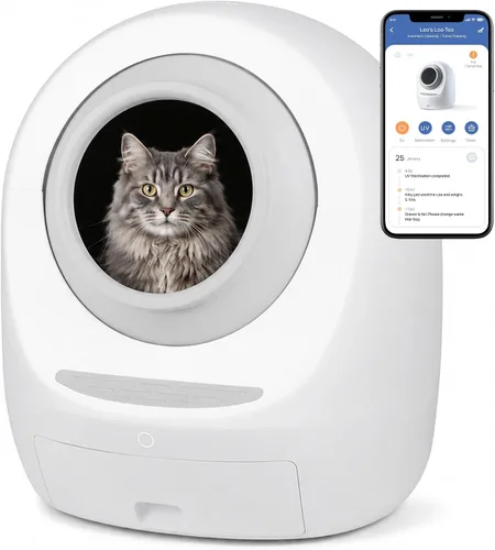 Vista 8 de Casa Leo Automatic Self-Cleaning Cat Litter Box Avocado Green