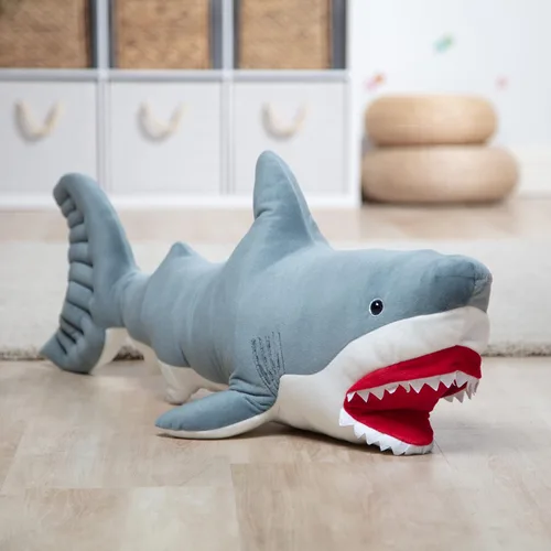Vista 9 de Tiburón gigante de peluche, animales realistas de Melissa & Doug, (más de 3 pies de largo)