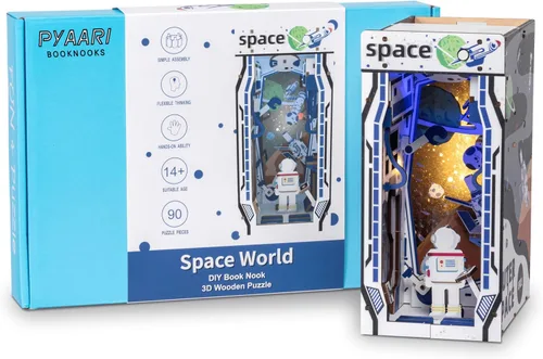 Vista 8 de Dreams Delivery - Kit de rincón de libro, barco pirata de 172 piezas, kit de casa en miniatura LED para bricolaje, rompecabezas de madera 3D, kit