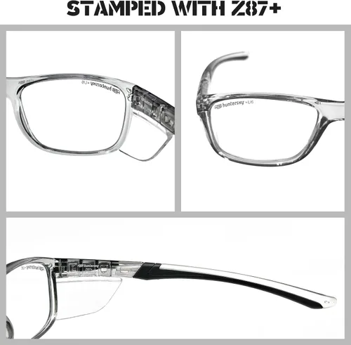 Vista 3 de HTS HUNTERSKY TR90NZZ - Lentes de seguridad con escudo lateral, tamaño pequeño, para mujeres y hombres, ANSI Z87, anti niebla, resistentes a