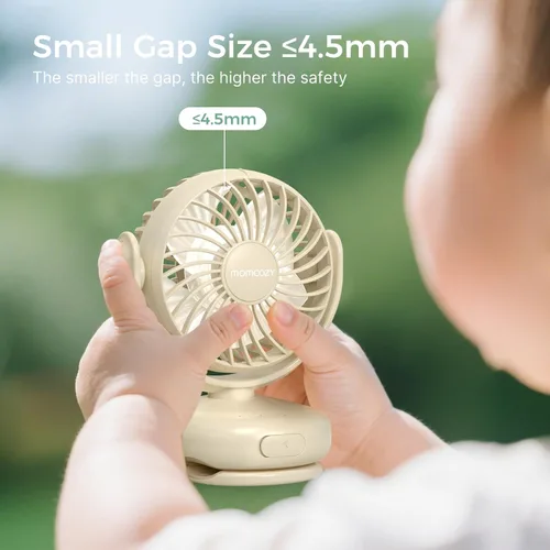 Vista 5 de Momcozy Ventilador portátil para cochecito con clip, mini ventilador de 4 velocidades para portador, ventiladores personales ultraligeros de 0.26