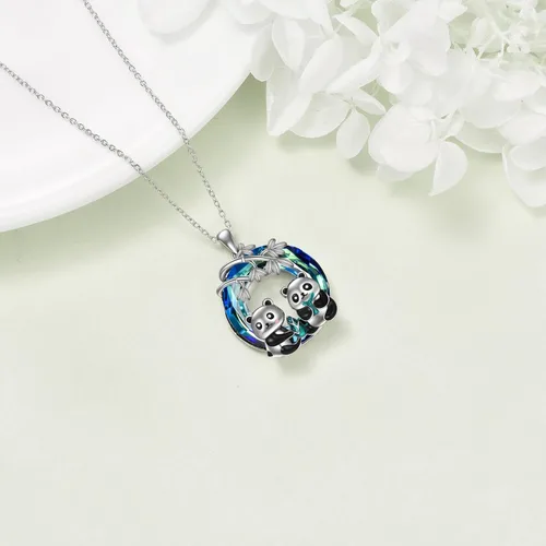 Vista 5 de Pingüinosperezosospandasbúhospanda rojojirafagatosllamasdinosaurioosocerdo monoconejito de Pascua, regalos de pingüinos, plata de ley 925, joyería