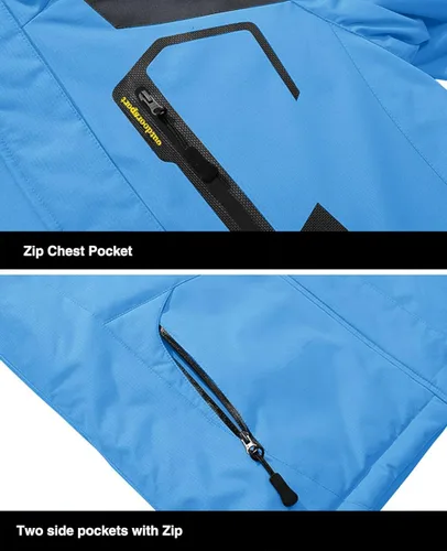 Vista 5 de MAGCOMSEN - Chaqueta de invierno para hombre, impermeable, abrigada, con forro polar y múltiples bolsillos