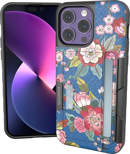 Vista 96 de Smartish Funda tipo cartera para iPhone 11 Pro - Wallet Slayer Vol. 2 [soporte protector delgado] tarjetero (seda) - Black Tie Affair