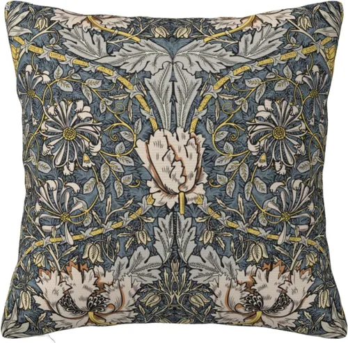 Vista 7 de Fundas de almohada William Morris diseño Strawberry Thief, fundas de almohada decorativas suaves para exteriores, fundas de almohada para decoración