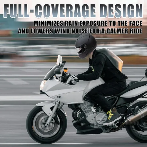 Vista 7 de CARTMAN Casco integral para motociclista - Certificado DOT para bicicletas de carreras y de calle, Casco con visera para adultos con diseño