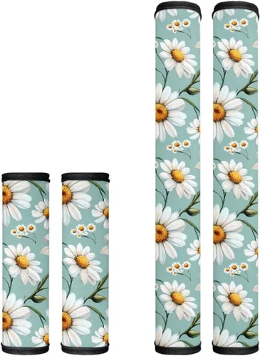 Vista 37 de Juego de 4 fundas protectoras de repuesto para manija de puerta de refrigerador con temática de té de la tarde para microondas, horno, refrigerador